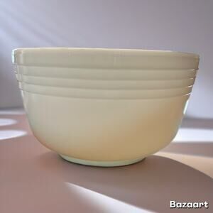 Vintage PYREX Hamilton Beach Mixing Bowl Milk Glass Ribbed USA Racine WI 50s